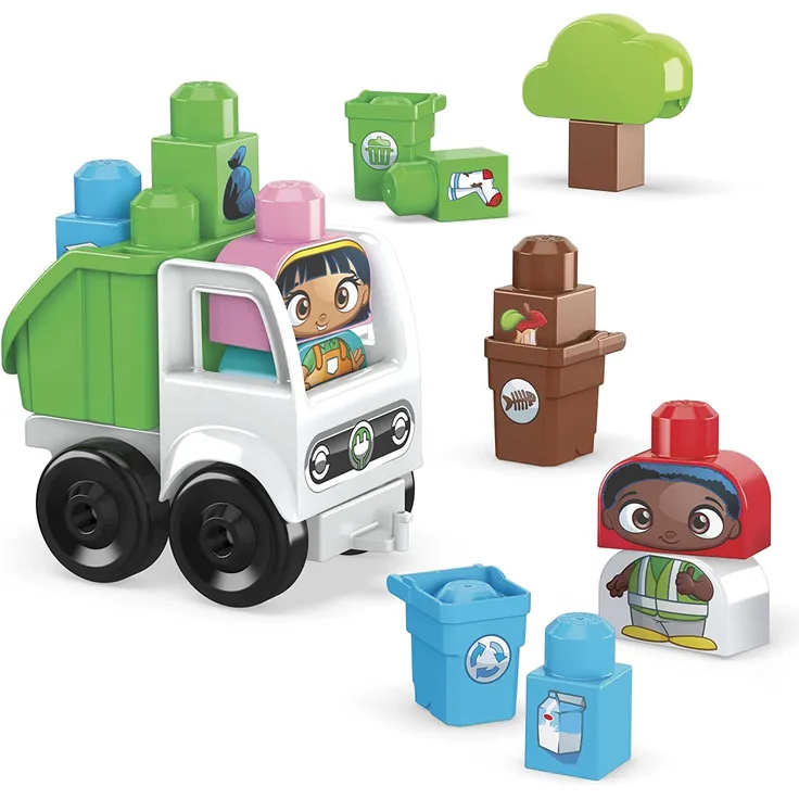 Mattel Mega Bloks. Eco-garbage truck: building blocks set
