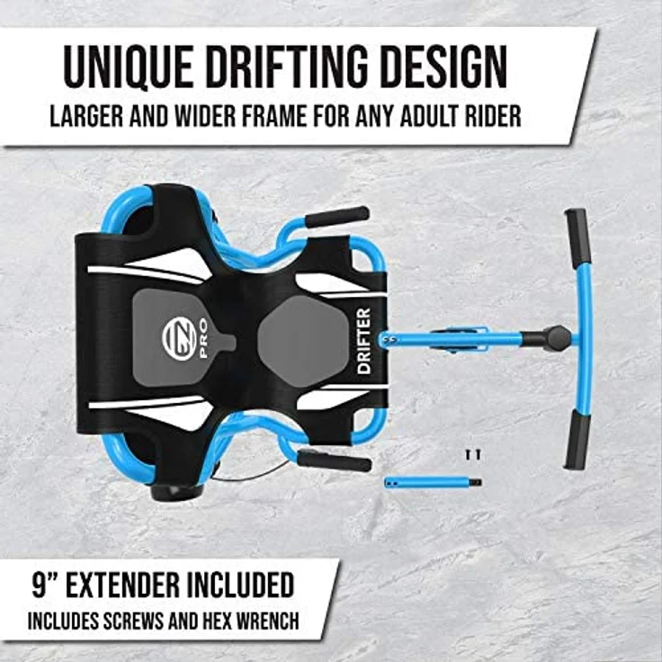 EzyRoller Drifter Pro X Trike für Jugendliche und Kinder ab 10 Jahre und Erwachsene Dreirad Drifttrike Dreiradscooter blau – Bild 2