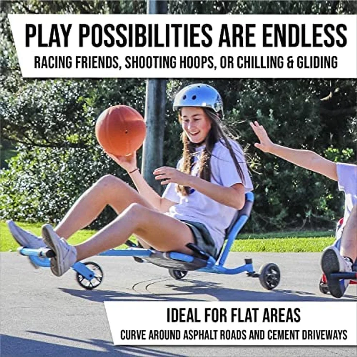 EzyRoller Drifter Pro X Trike für Jugendliche und Kinder ab 10 Jahre und Erwachsene Dreirad Drifttrike Dreiradscooter blau – Bild 4