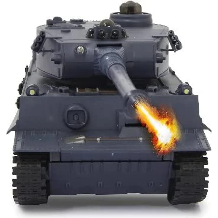 Jamara 403635 Panzer Tiger Battle Set 2,4 GHz - Battlemodus mit simulierter Schadensanzeige (Antriebsausfall, Kampf- und Fahrunfähig), extrem wendig, Geschützfeuer, Maschinengewehrfeuer, grün/schwarz – Bild 17