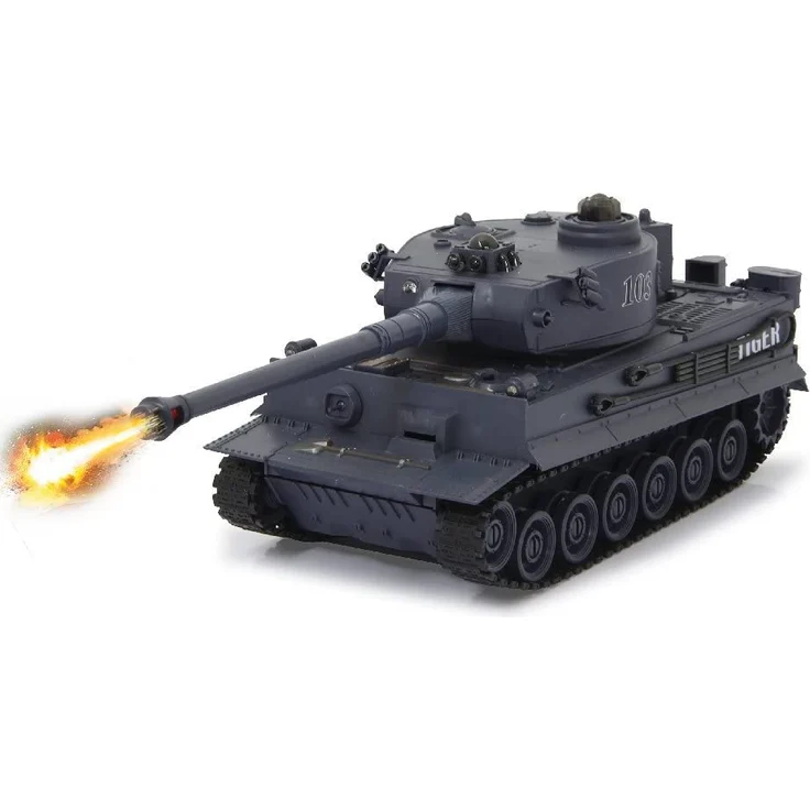 Jamara 403635 Panzer Tiger Battle Set 2,4 GHz - Battlemodus mit simulierter Schadensanzeige (Antriebsausfall, Kampf- und Fahrunfähig), extrem wendig, Geschützfeuer, Maschinengewehrfeuer, grün/schwarz – Bild 11