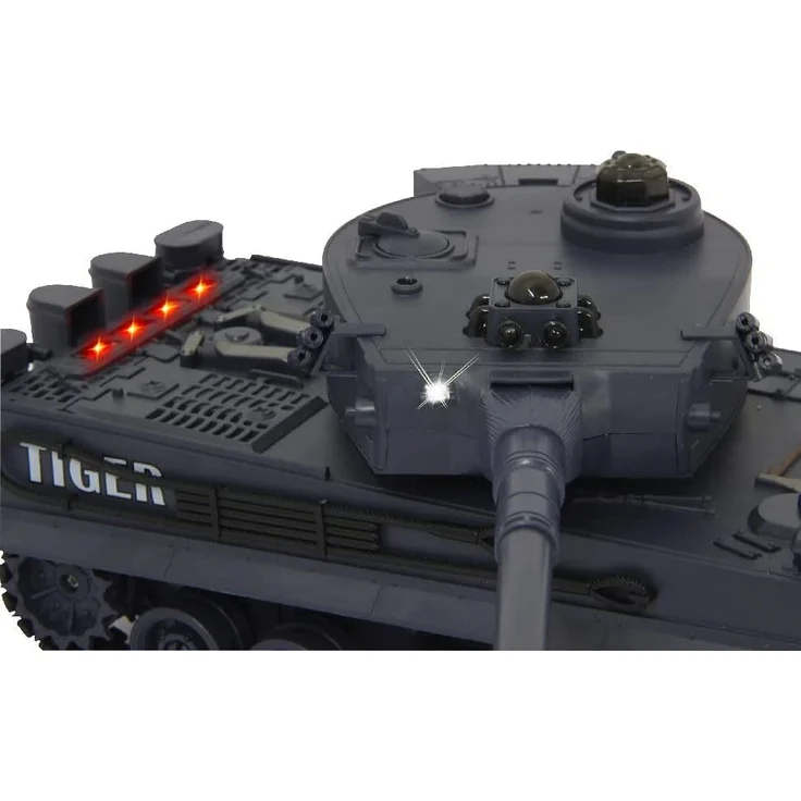 Jamara 403635 Panzer Tiger Battle Set 2,4 GHz - Battlemodus mit simulierter Schadensanzeige (Antriebsausfall, Kampf- und Fahrunfähig), extrem wendig, Geschützfeuer, Maschinengewehrfeuer, grün/schwarz – Bild 21