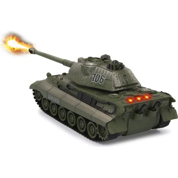 Jamara 403635 Panzer Tiger Battle Set 2,4 GHz - Battlemodus mit simulierter Schadensanzeige (Antriebsausfall, Kampf- und Fahrunfähig), extrem wendig, Geschützfeuer, Maschinengewehrfeuer, grün/schwarz – Bild 25