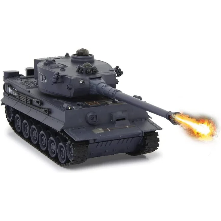 Jamara 403635 Panzer Tiger Battle Set 2,4 GHz - Battlemodus mit simulierter Schadensanzeige (Antriebsausfall, Kampf- und Fahrunfähig), extrem wendig, Geschützfeuer, Maschinengewehrfeuer, grün/schwarz – Bild 12