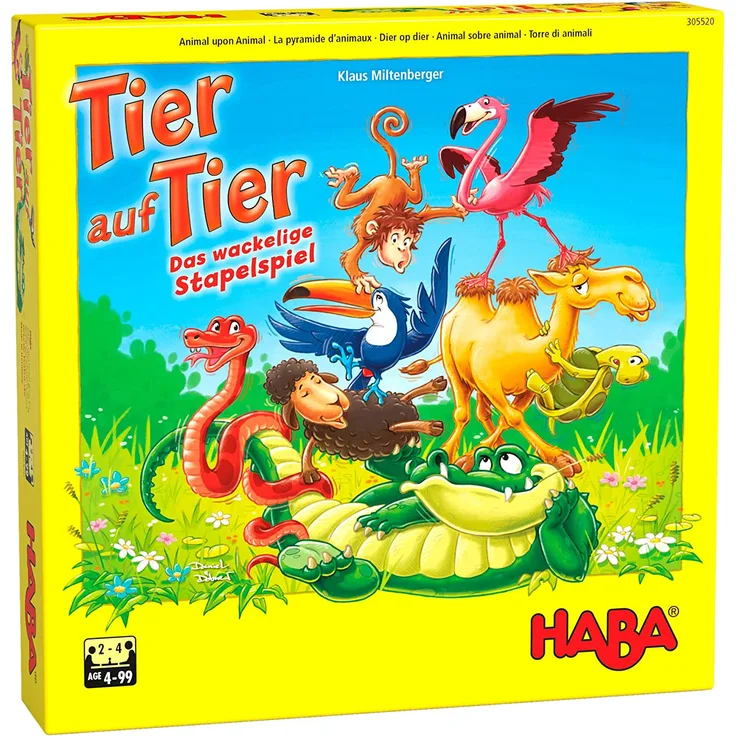 HABA 305520 - Tier auf Tier - Stapelspiel, Geschicklichkeitsspiel