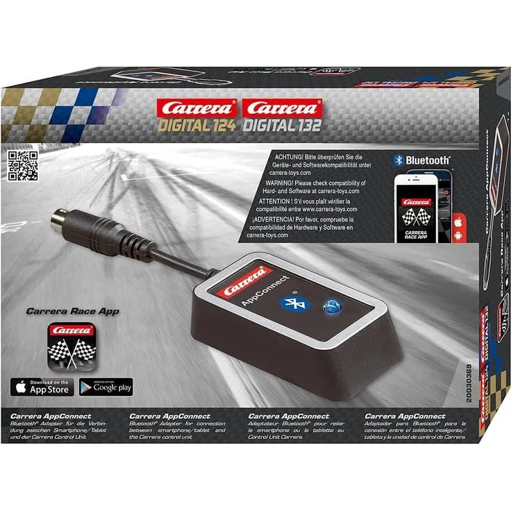 Carrera AppConnect – Bluetooth-Adapter für die Carrerabahn DIGITAL 124 oder DIGITAL 132 – Renninformationen per App direkt aufs Smartphone, Tablet oder PC – Bild 1