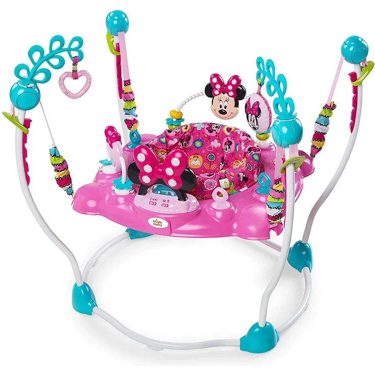 Bright Starts, Disney Baby, Minnie Maus Peekaboo, Spring- und Spielcenter mit Spielstation mit Lichtern und Musik, 12 Aktivität Spielzeug, 360° drehender Sitz, höhenverstellbares, Kinder ab 6 Monaten - Preisvergleich – Bild 2
