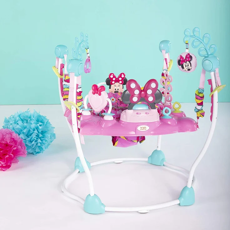 Bright Starts, Disney Baby, Minnie Maus Peekaboo, Spring- und Spielcenter mit Spielstation mit Lichtern und Musik, 12 Aktivität Spielzeug, 360° drehender Sitz, höhenverstellbares, Kinder ab 6 Monaten - Preisvergleich – Bild 15