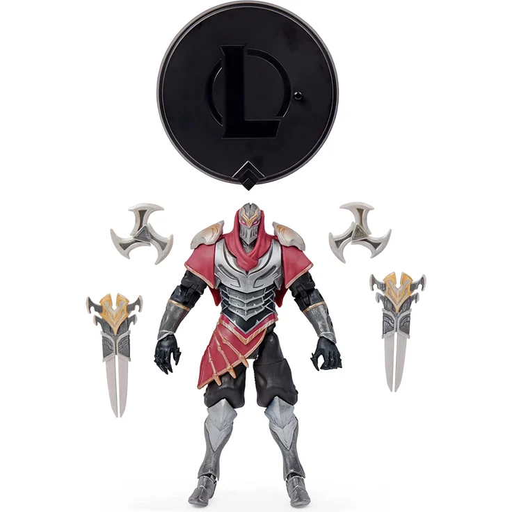 Spin Master League of Legends - 15cm Zed Actionfigur mit 2 Shuriken und Ausstellungssockel – Bild 6