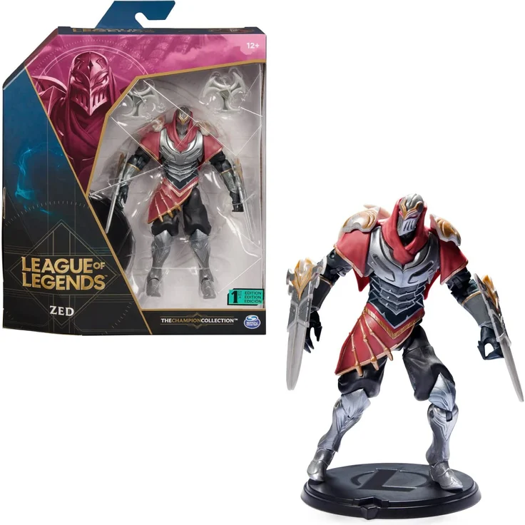 Spin Master League of Legends - 15cm Zed Actionfigur mit 2 Shuriken und Ausstellungssockel – Bild 1