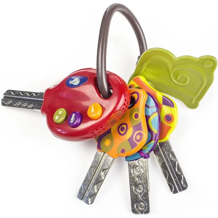 B. toys Baby Spielzeug Luckeys Spielzeugschlüssel Rot – Autoschlüssel mit Licht und Geräuschen für Kinder ab 10 Monaten