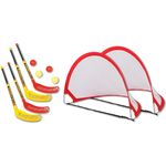 Funhockey Komplettset mit 2x2er Set Schläger und Pop-up Tor Maxi-/Mini-Set (2X 2er Set + Mini Tor-Set)
