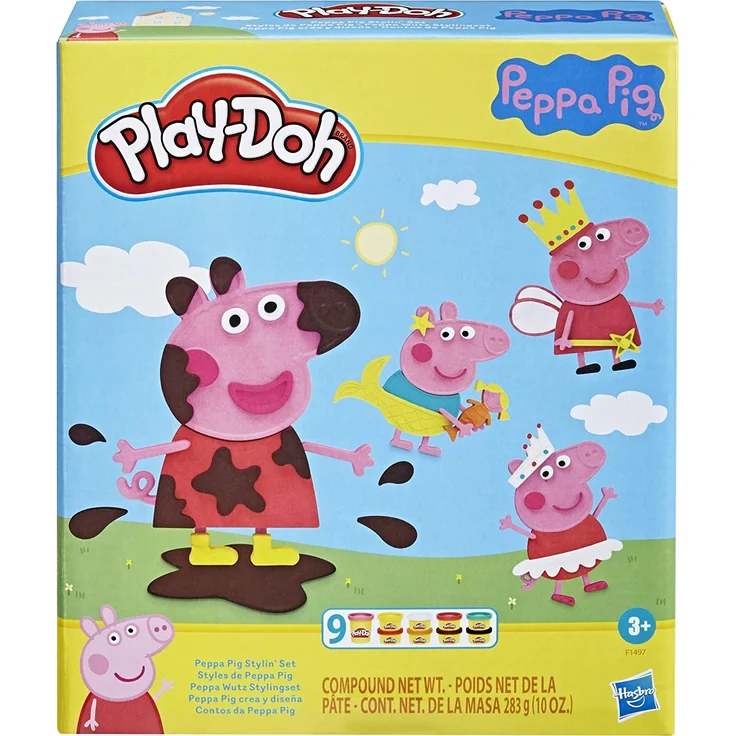 Play-Doh Peppa Wutz Stylingse Play-Doh Peppa Wutz Stylingset mit 9 Play-Doh Dosen und 11 Accessoires, Peppa Wutz Spielzeug für K – Bild 1