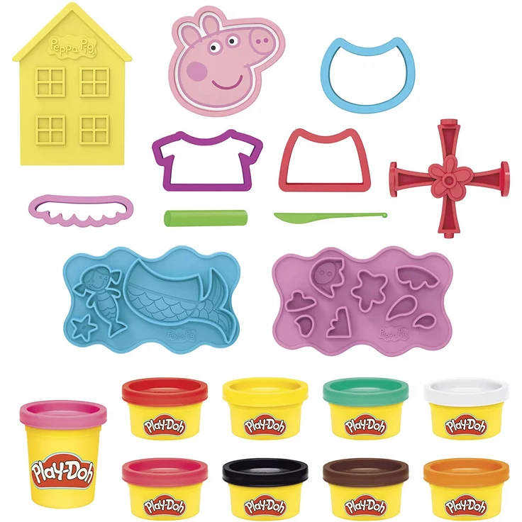 Play-Doh Peppa Wutz Stylingse Play-Doh Peppa Wutz Stylingset mit 9 Play-Doh Dosen und 11 Accessoires, Peppa Wutz Spielzeug für K – Bild 3
