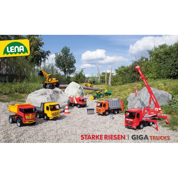 Lena 2064 Starke Riesen Muldenkipper Mercedes Benz Arocs, LKW ca. 63 cm, Kipplaster mit 3 Stahlachsen und 150 kg Tragkraft, Giga Truck gelb, schwarz, Silber, großer Kipper für Kinder ab 3 Jahre - Preisvergleich – Bild 7