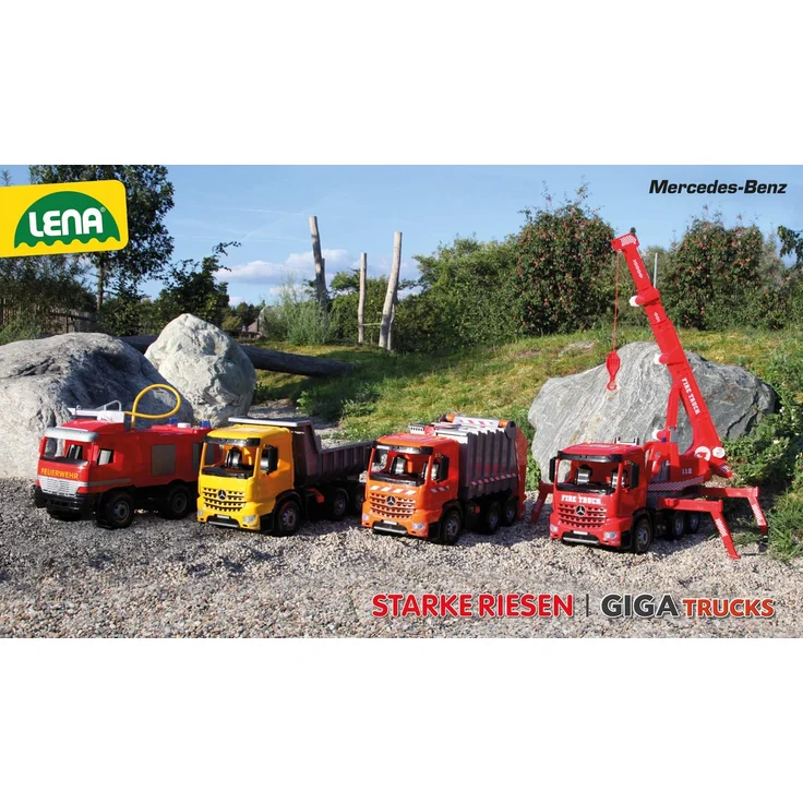 Lena 2064 Starke Riesen Muldenkipper Mercedes Benz Arocs, LKW ca. 63 cm, Kipplaster mit 3 Stahlachsen und 150 kg Tragkraft, Giga Truck gelb, schwarz, Silber, großer Kipper für Kinder ab 3 Jahre - Preisvergleich – Bild 6