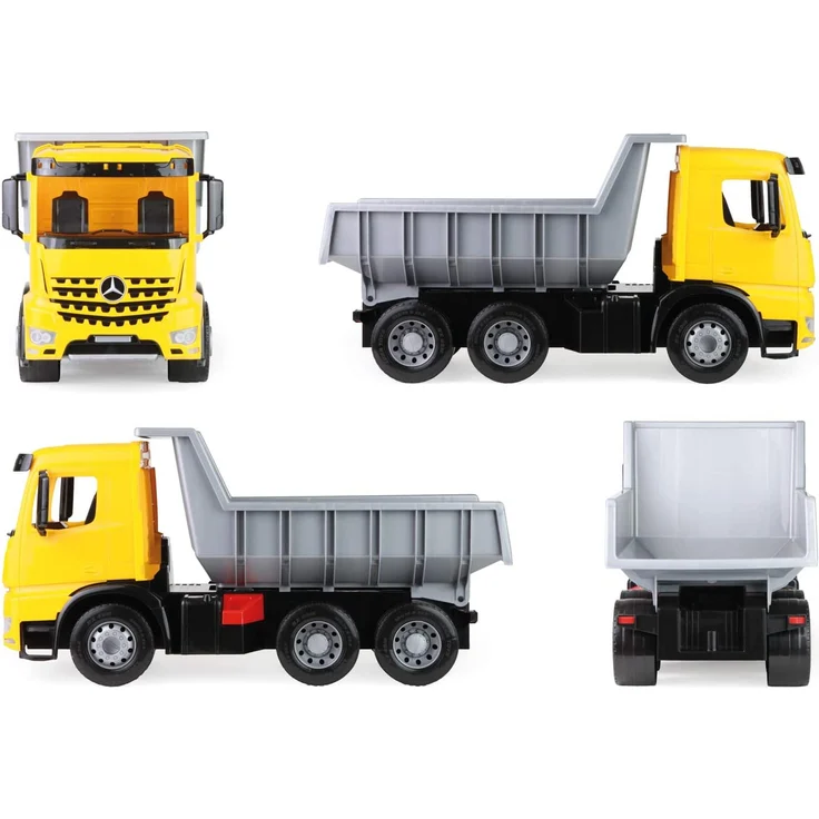 Lena 2064 Starke Riesen Muldenkipper Mercedes Benz Arocs, LKW ca. 63 cm, Kipplaster mit 3 Stahlachsen und 150 kg Tragkraft, Giga Truck gelb, schwarz, Silber, großer Kipper für Kinder ab 3 Jahre - Preisvergleich – Bild 5