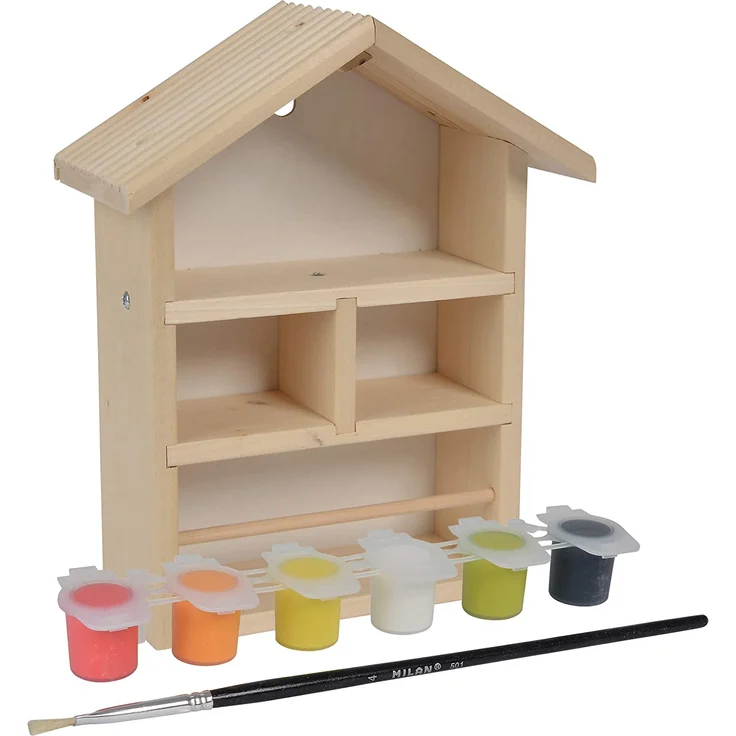 Eichhorn 100004584 Outdoor Bienenhaus zum zusammenbauen und bemalen, inkl. Pinsel und Farbe, aus Lindenholz – Bild 2