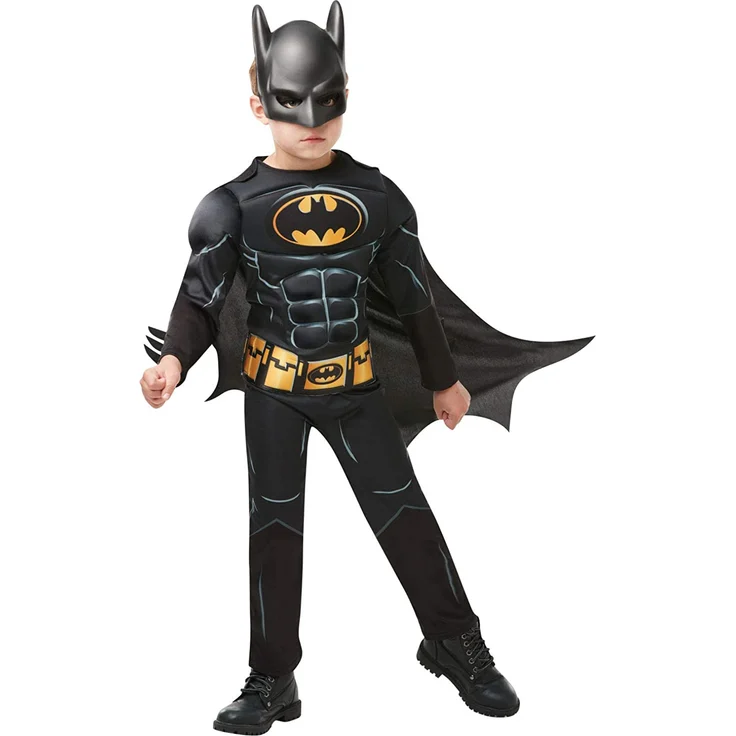 Rubie's 3300002 Black Core Batman Deluxe - Child Kostüm, schwarz, L – Bild 1