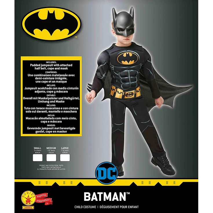 Rubie's 3300002 Black Core Batman Deluxe - Child Kostüm, schwarz, L – Bild 5