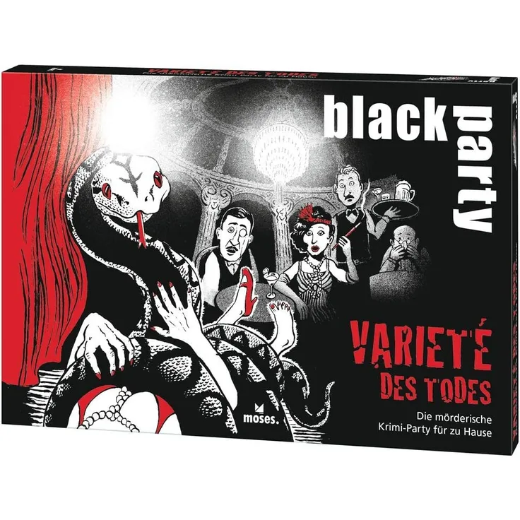 black party | Das Varieté des Todes | Die mörderische Krimi-Party für zu Hause | Das Krimi-Rätsel zur Dinner Party | Für 6-7 Spieler