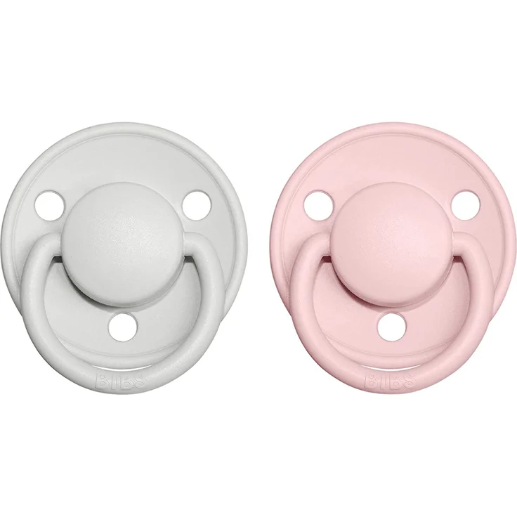 BIBS De Lux Schnuller 2er-Pack, BPA-frei, Kirschform Nippel. Silikon, Hergestellt in Dänemark. 0-36 Monate (2er Pack), Haze / Blossom – Bild 2