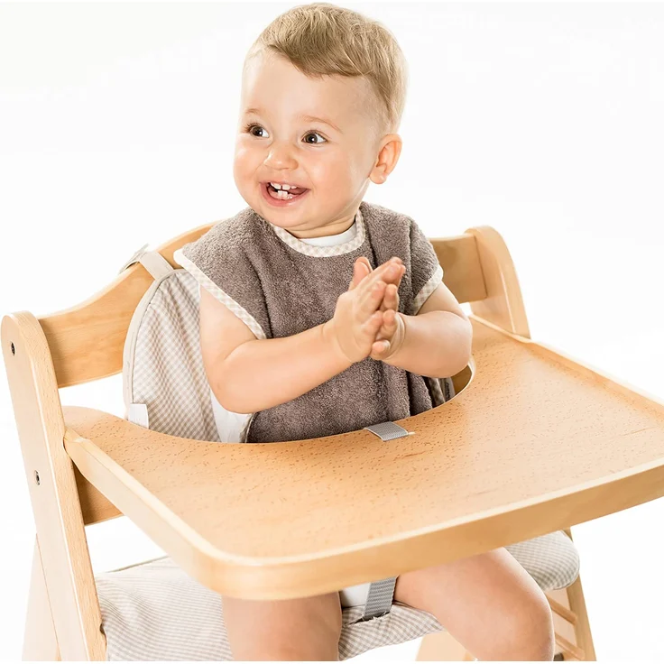 2er Set - Baby Lätzchen/Kinderlätzchen mit Druckknopf/Größenverstellbar/Extra groß/Sehr saugfähig/Öko-Tex schadstoffgeprüft / 100% Baumwolle (Braun/Beige) – Bild 6