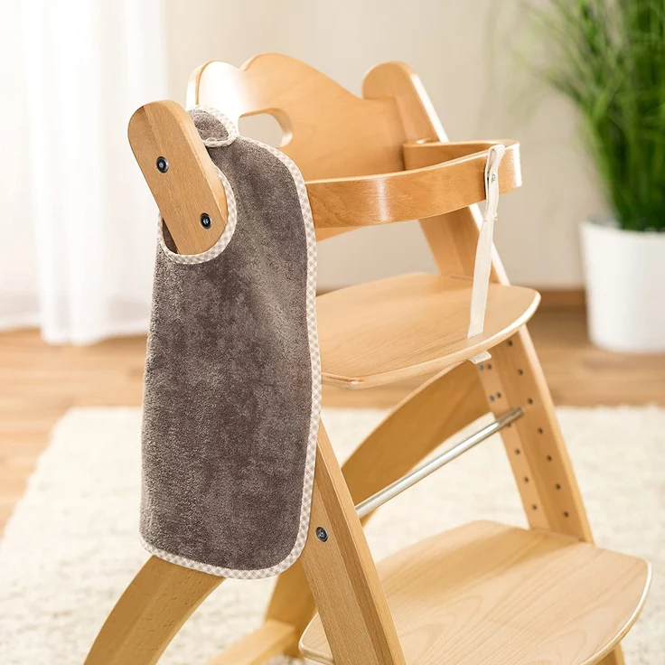 2er Set - Baby Lätzchen/Kinderlätzchen mit Druckknopf/Größenverstellbar/Extra groß/Sehr saugfähig/Öko-Tex schadstoffgeprüft / 100% Baumwolle (Braun/Beige) – Bild 9