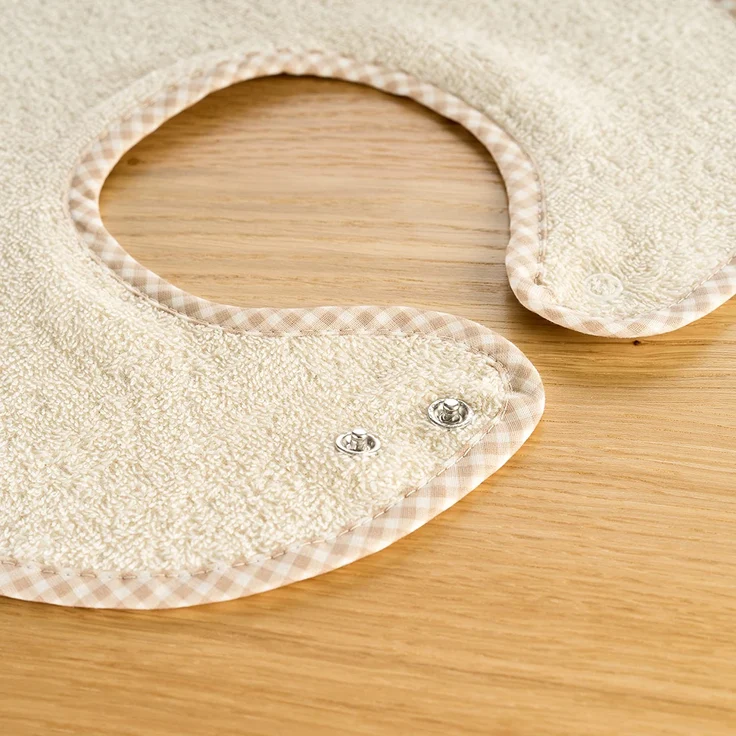 2er Set - Baby Lätzchen/Kinderlätzchen mit Druckknopf/Größenverstellbar/Extra groß/Sehr saugfähig/Öko-Tex schadstoffgeprüft / 100% Baumwolle (Braun/Beige) – Bild 3