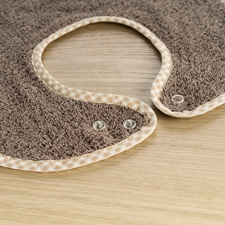 2er Set - Baby Lätzchen/Kinderlätzchen mit Druckknopf/Größenverstellbar/Extra groß/Sehr saugfähig/Öko-Tex schadstoffgeprüft / 100% Baumwolle (Braun/Beige) – Bild 5