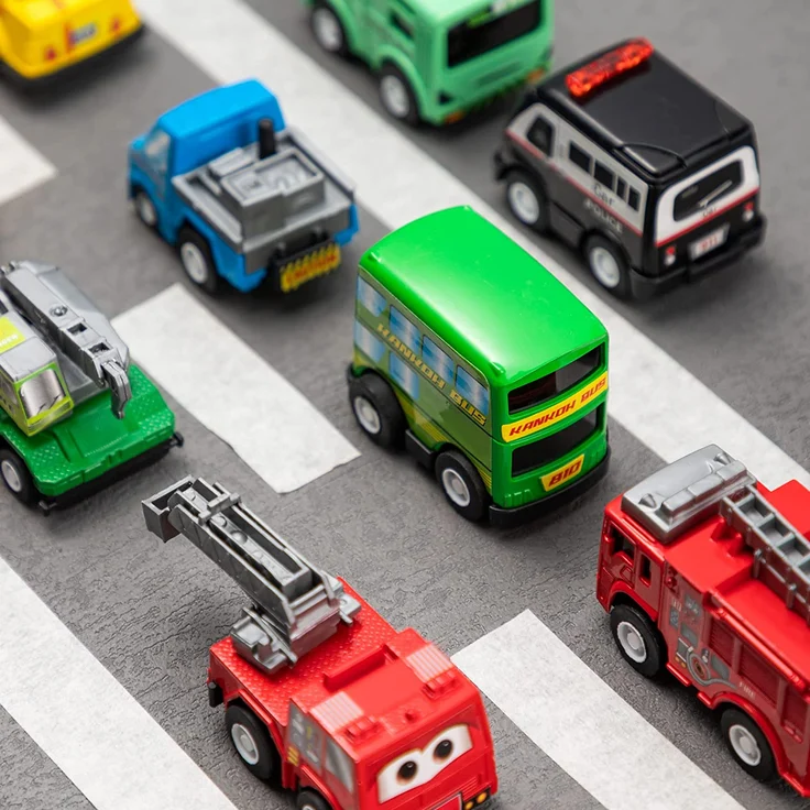 JOYIN 18 Stück Zurückziehen Stadtautos und Lastwagen Spielzeugfahrzeug-Set, Modellauto, reibungsbetriebene Druckgussautos für das Lernspiel von Kleinkindern, Jungen und Mädchen – Bild 7