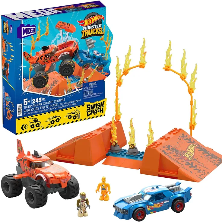 Hot Wheels Monster Trucks Tiger Shark Crash Competition Toy Vehicle (226 Pieces)
