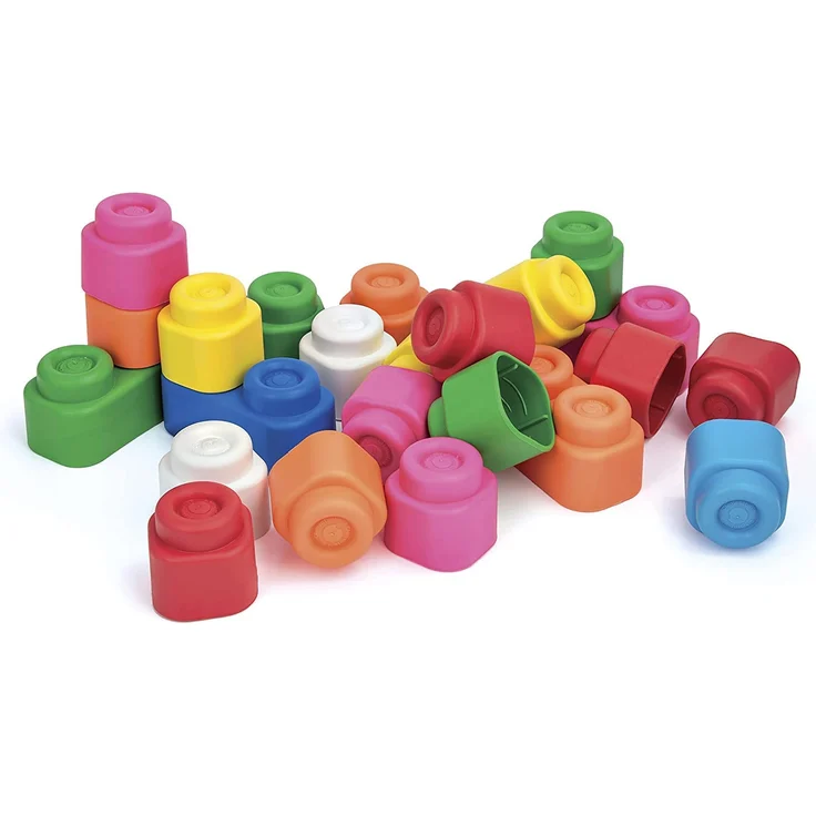 Clementoni 14889 Clemmy Bausteine, bunte Soft-Blocks im Beutel, weiches Motorikspielzeug, Babyspielzeug zum Greifen & Beißen, 24 Blöcke für Kleinkinder ab 6 Monaten – Bild 2