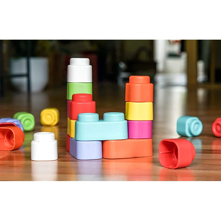 Clementoni 14889 Clemmy Bausteine, bunte Soft-Blocks im Beutel, weiches Motorikspielzeug, Babyspielzeug zum Greifen & Beißen, 24 Blöcke für Kleinkinder ab 6 Monaten – Bild 3