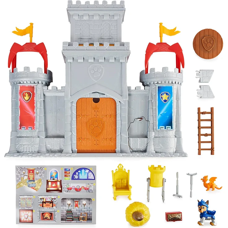 PAW Patrol Rescue Knights Castle HQ verwandelbares 11-teiliges Spielset mit Chase und Mini-Drache Draco Actionfiguren Kinderspielzeug Schloss 3 Jahr(e) Mehrfarbig – Bild 6