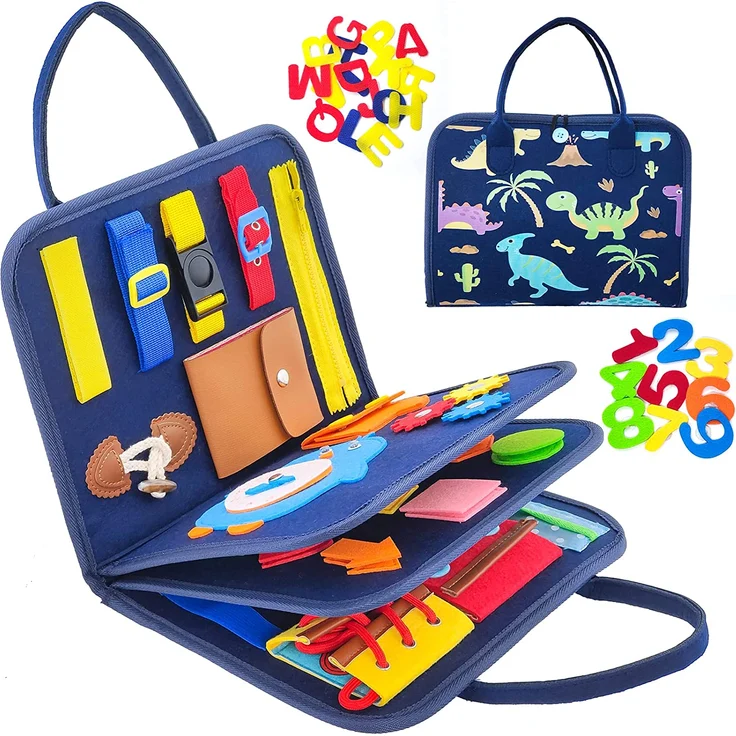 Withosent Busy Board für Kleinkinder 4-Schichten, Activity Board Montessori Spielzeug Baby ab 3 4 Jahre Mädchen Junge, Grundkenntnisse Erlernen – Bild 1