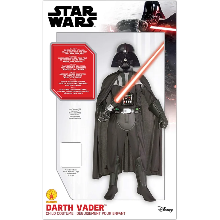 Generique - Darth Vader-Kostüm für Kinder Star Wars schwarz – Bild 8
