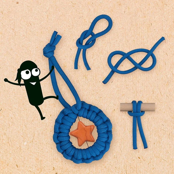 KOSMOS AllesKönnerKiste Knoten Abenteuer-Box. DIY-Bastelset für Jungen und Mädchen ab 8 Jahren, das Geschenk-Set für den Kindergeburtstag, mit Flaschenzug-Modell und Anleitungen für viele Knoten – Bild 5