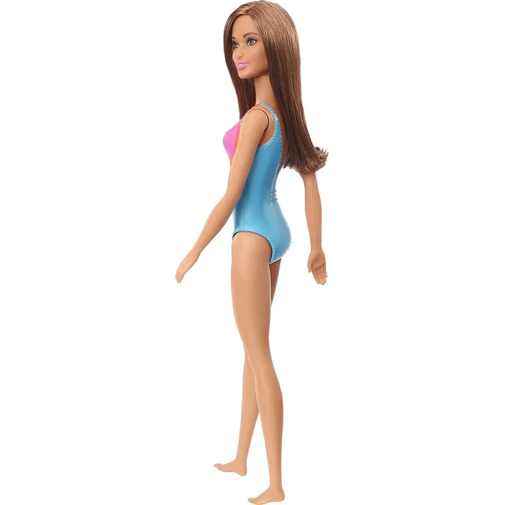 Barbie GHW40 - Beach Puppe mit blauem Badeanzug, Spielzeug ab 3 Jahren – Bild 4