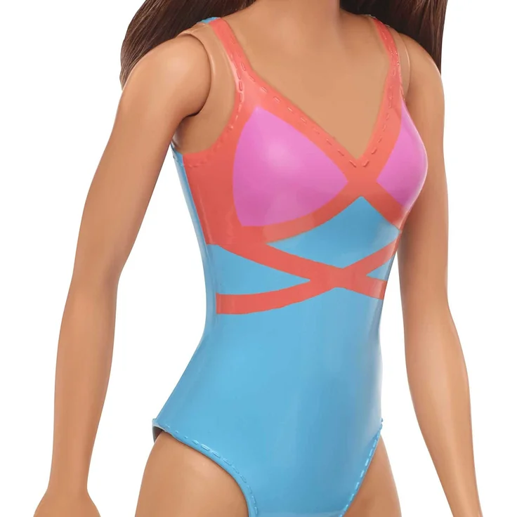 Barbie GHW40 - Beach Puppe mit blauem Badeanzug, Spielzeug ab 3 Jahren – Bild 3