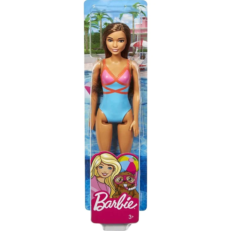 Barbie GHW40 - Beach Puppe mit blauem Badeanzug, Spielzeug ab 3 Jahren – Bild 6