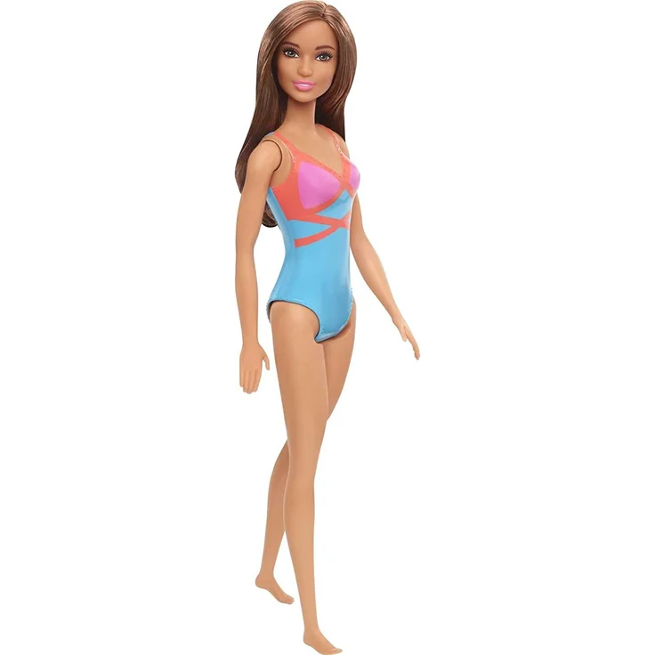 Barbie GHW40 - Beach Puppe mit blauem Badeanzug, Spielzeug ab 3 Jahren – Bild 1