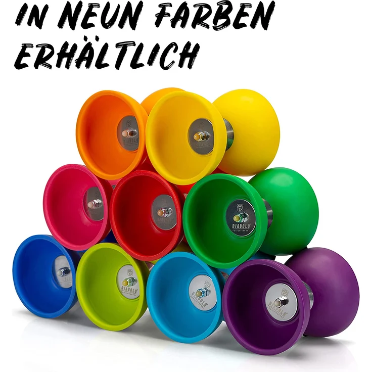Diabolo Freizeitsport Jonglier-Set Basic mit Diabolo (türkis), Handsticks aus Aluminium, Ersatzschnur (160cm) und Gedruckter Anleitung - ideal zum Verschenken für Kinder, Einsteiger & Anfänger – Bild 6