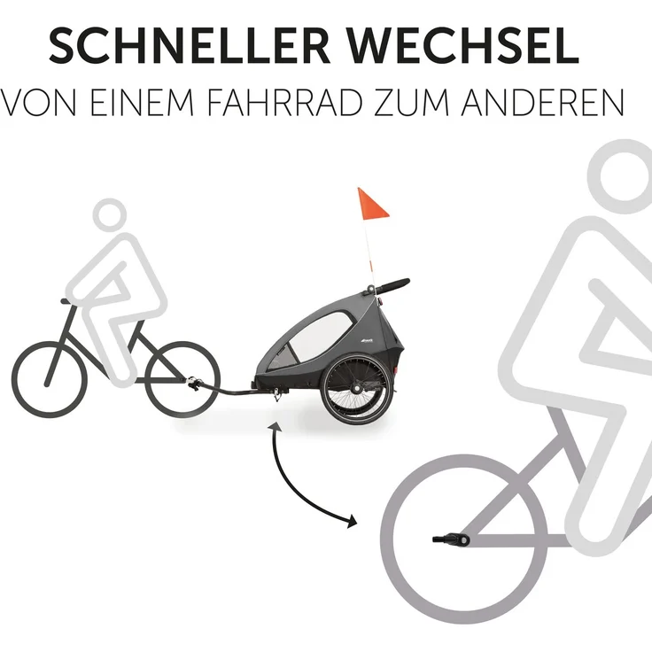 Hauck Universal Kupplung für Kinder Fahrradanhänger DRYK DUO Einfache Installation Metall Schwarz – Bild 3