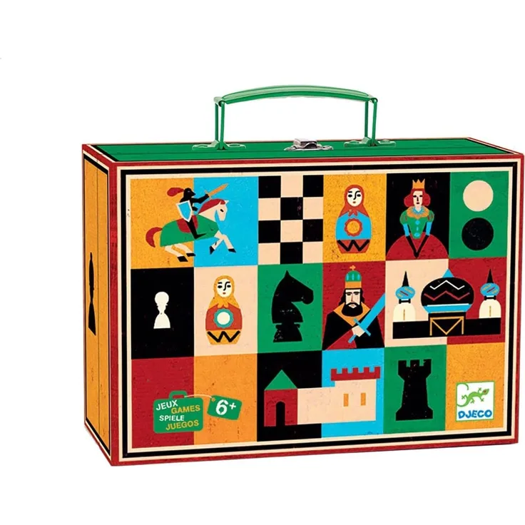 DJECO Spielekoffer: Schach und Dame