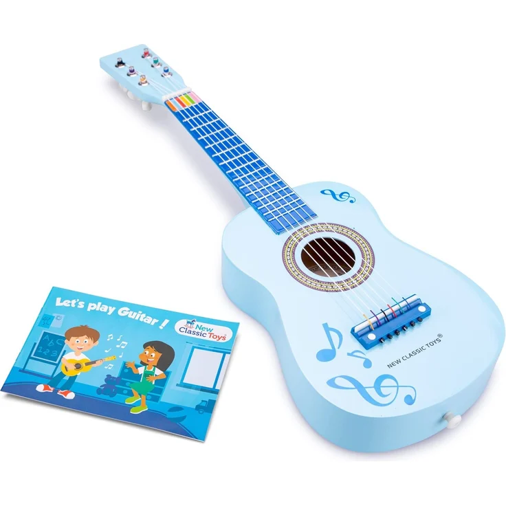 New Classic Toys gitarre Musiknoten 60 cm Junior Holz blau 4-teilig – Bild 1