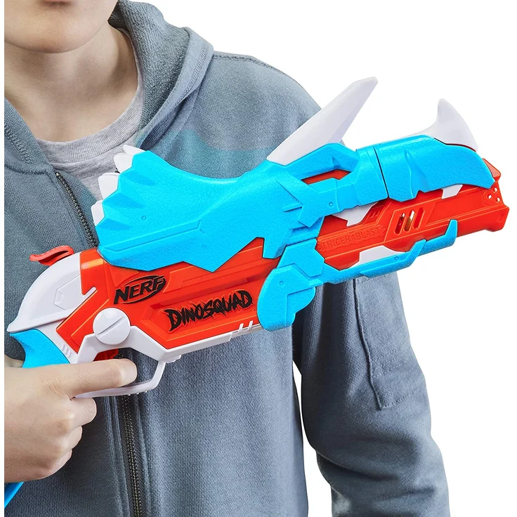 Nerf DinoSquad Tricera-Blast Nerf DinoSquad Tricera-Blast Dart-Blaster, aufklappbarer 3-Dart Lauf, 12 Nerf Darts, Dart-Aufbewahr – Bild 8