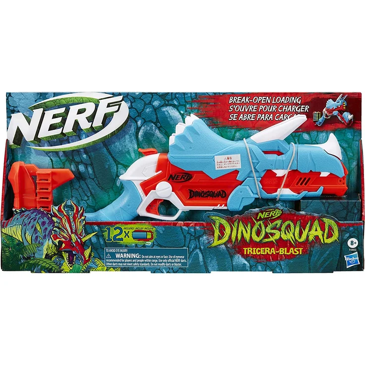 Nerf DinoSquad Tricera-Blast Nerf DinoSquad Tricera-Blast Dart-Blaster, aufklappbarer 3-Dart Lauf, 12 Nerf Darts, Dart-Aufbewahr – Bild 2