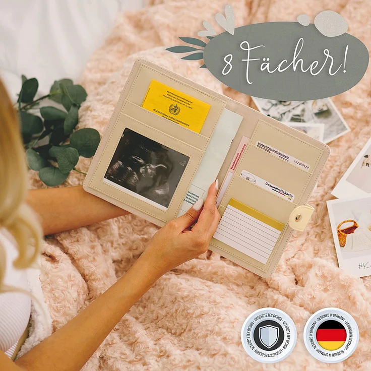TWIVEE - Mutterpasshülle (Love) - Organizer mit Magnetverschluss - Deutscher Mutterpass - Mutter-Kind-Pass - Inkl. Notizblock und 8 Fächern – Bild 2