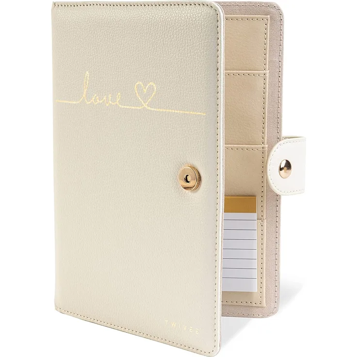 TWIVEE - Mutterpasshülle (Love) - Organizer mit Magnetverschluss - Deutscher Mutterpass - Mutter-Kind-Pass - Inkl. Notizblock und 8 Fächern